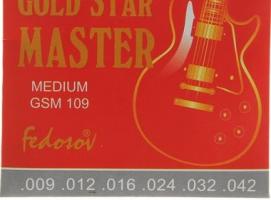 Струны  GOLD STAR MASTER Medium  ( .009 - .042, навивка - нерж. сплав на граненом керне)